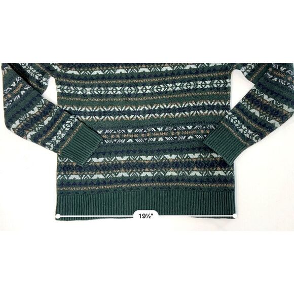 Abercrombie & Fitch Fair Isle Green Soft A&F Crew Sweater SMALL Nordic Alpine - Picture 5 of 10